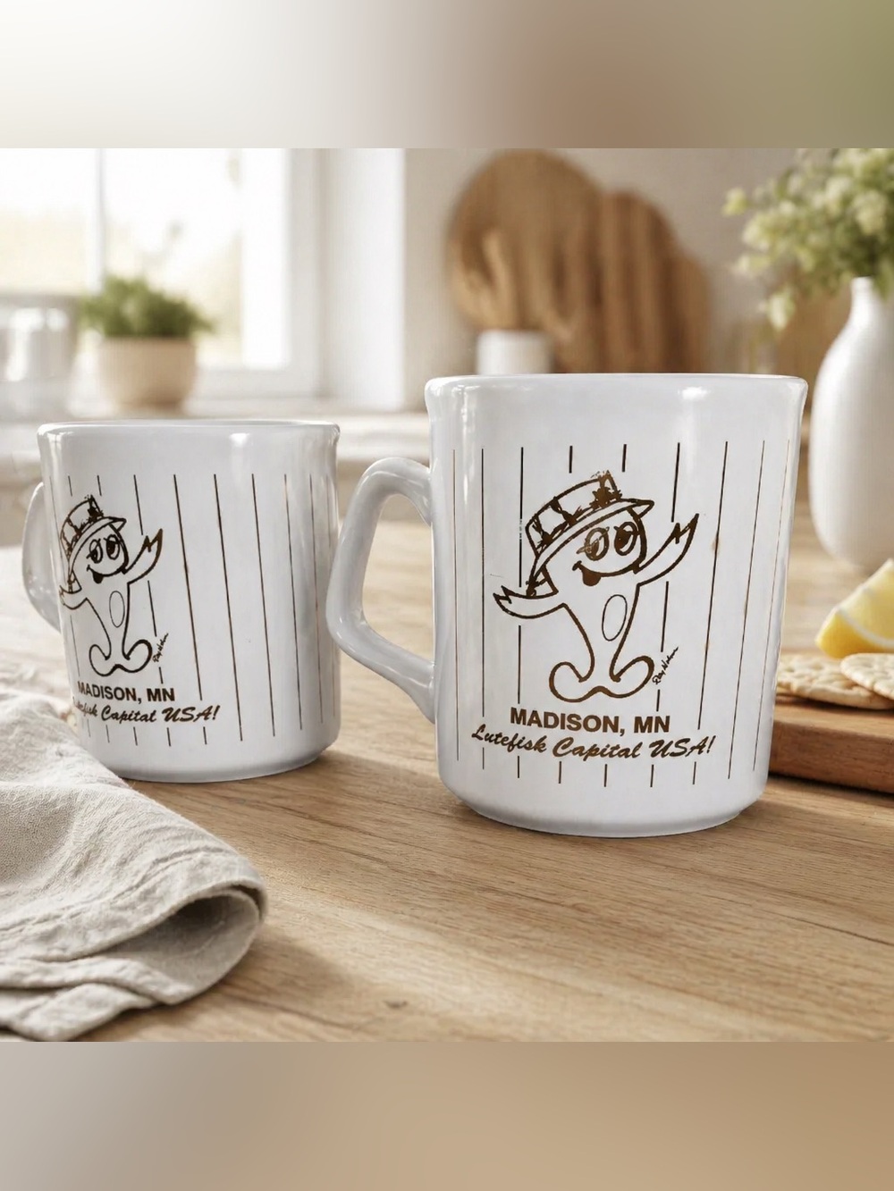 Madison MN White Ceramic Lutefisk Mug - White